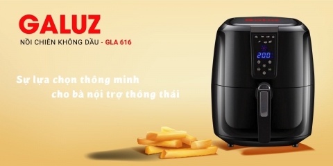 Nồi chiên không dầu Galuz GLA-616 điện tử 5,2l – Tặng bình xịt dầu