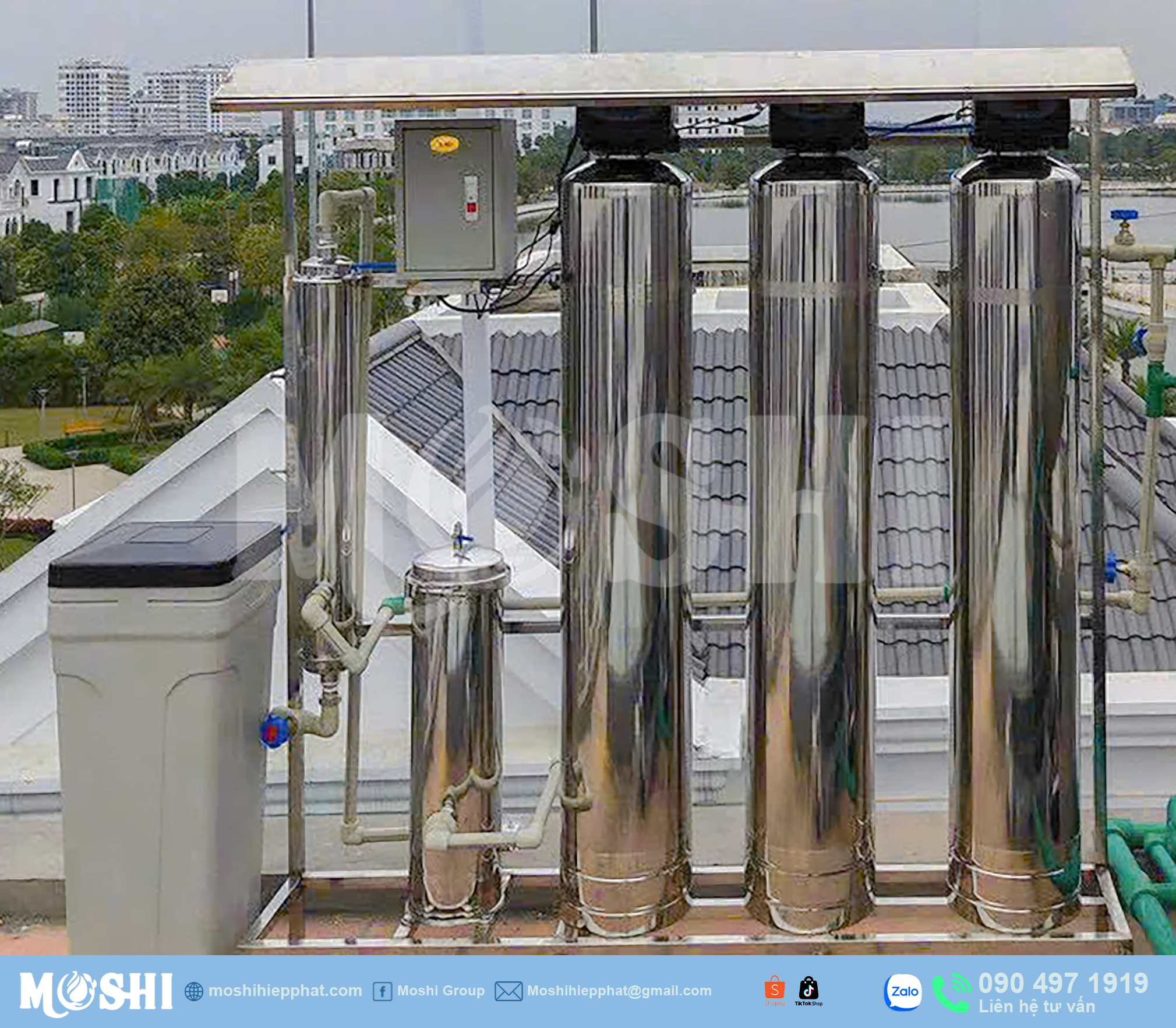 Bộ lọc tổng đầu nguồn gia đình 3 cột của Moshi